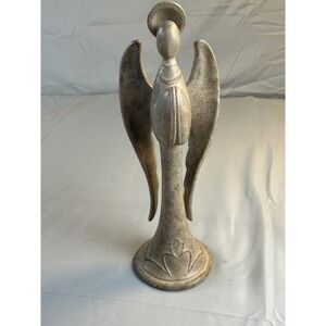 Modern Minimalist Angel Figurine Speckled Stone Finish 11.5 Inch Statue Decor